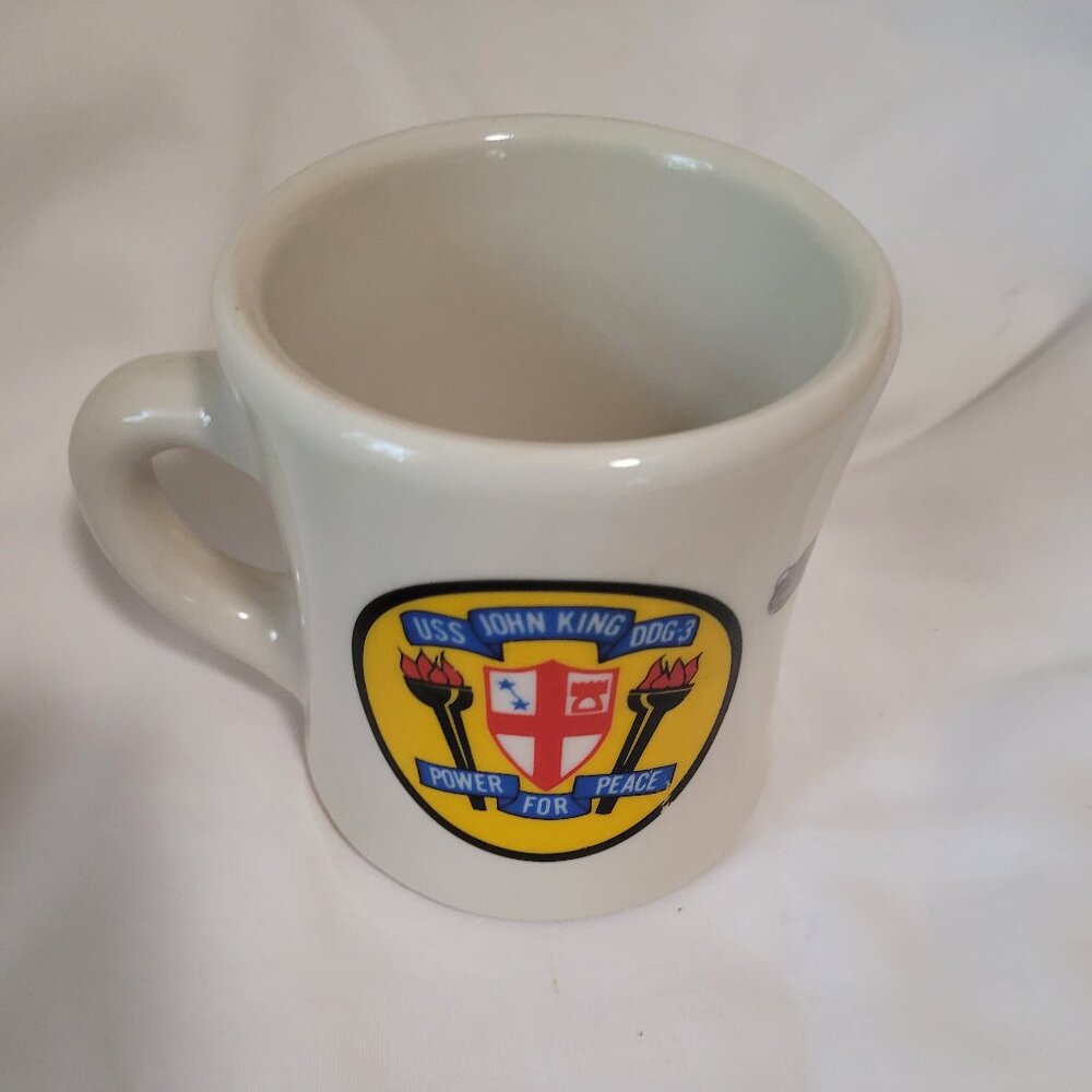 Vintage USS John King DDG-3 Victor Coffee Mug with JRs name.